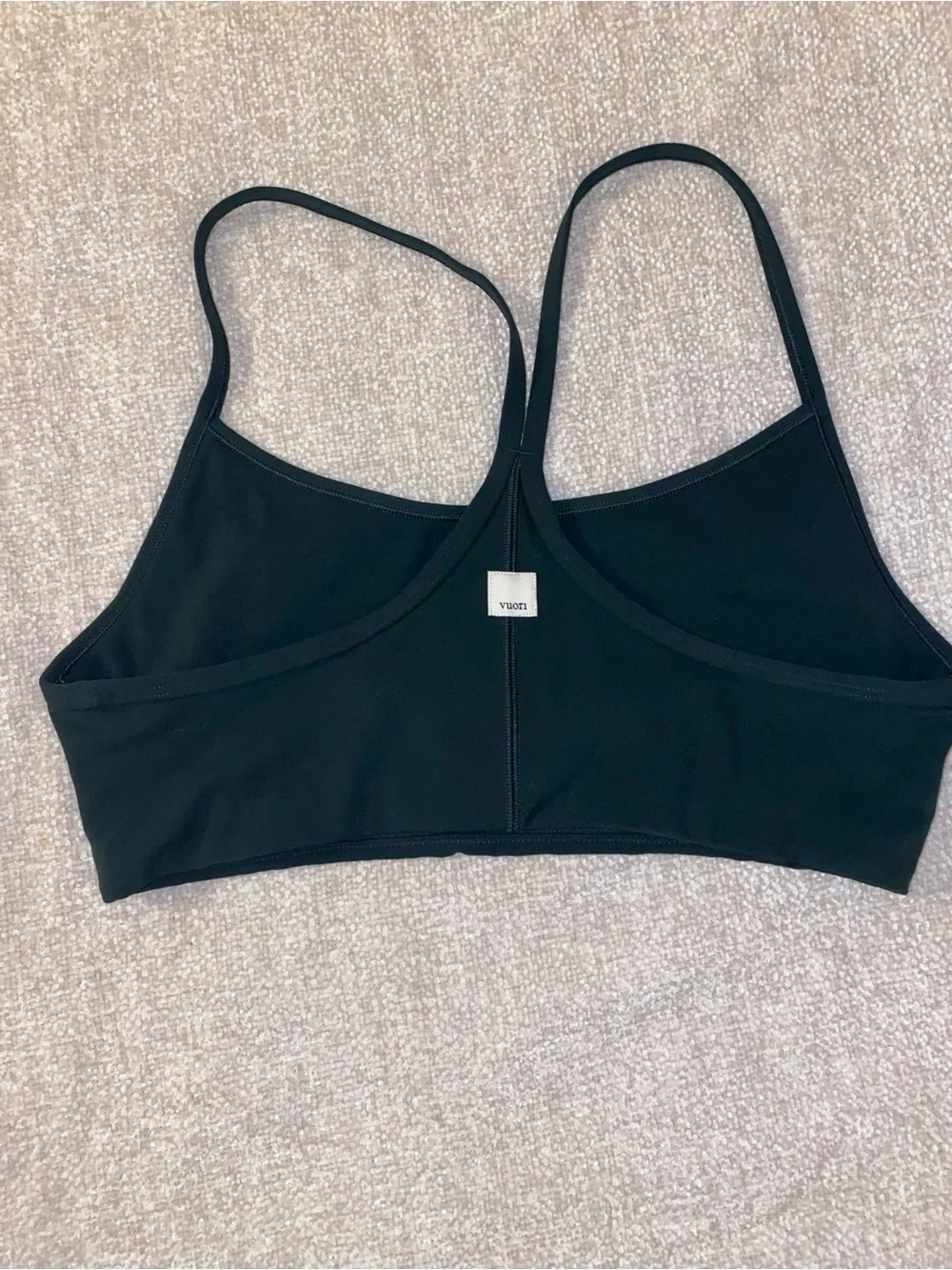 Vuori AllTheFeels Bra Black Strappy Racerback Sports Bra Size M